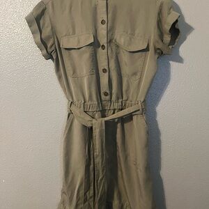 Banana Republic Khaki Button-Up Dress